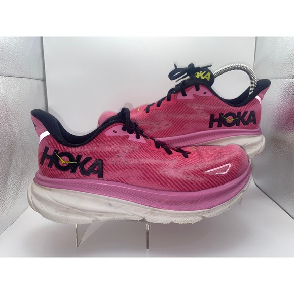 Hoka Clifton 9 Women's Size 8B Athletic Running Shoes Pink Orange White - Picture 1 of 11